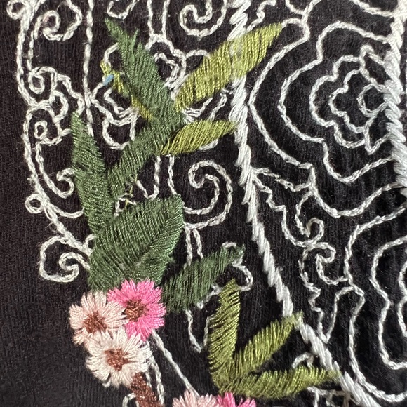 JOHNNY WAS LA Osaka knit embroidered shirt dress size Large - Picture 13 of 13